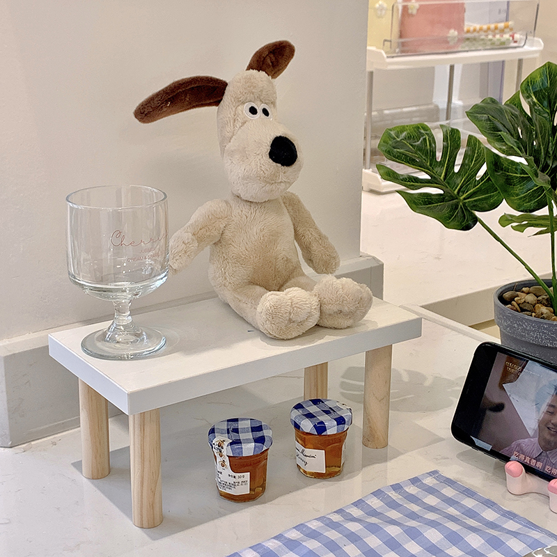 速发桌面置多架简约风木质实架物肉架子办公桌花木小型窗台木架子