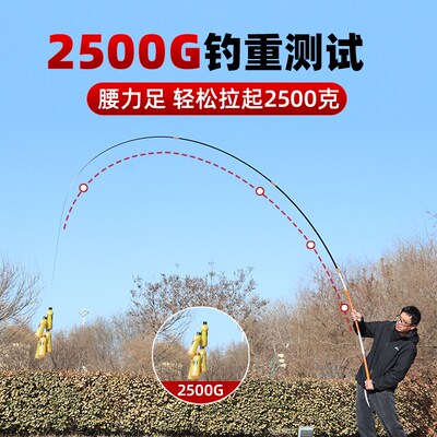 现货速发螺纹钢手竿超轻超硬1调台钓竿黑坑鲢鳙轻量大物杆钓渔具