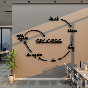 速发会议办墙室司公面装 饰画氛围布置企业文标形象工位励志化语贴