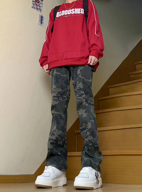 速发f裤t工夏男款装季薄款美式vibe高街i子微喇伐木裤