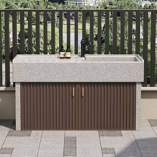 庭院大理石洗手台户外水槽花岗岩操作台别墅花园石头洗手盆烧烤台