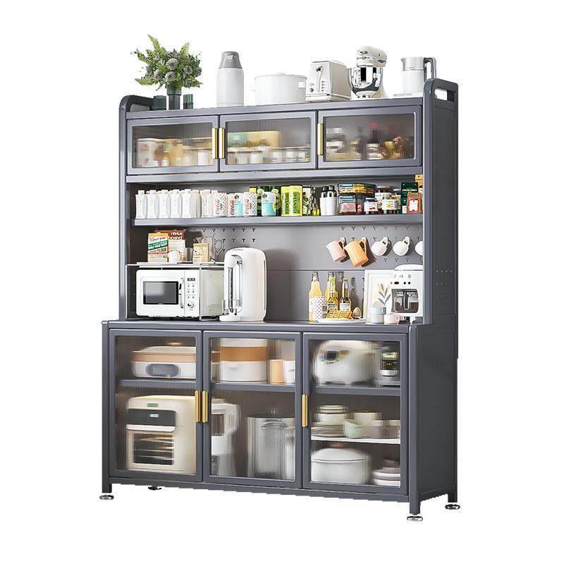 厨房餐边收纳柜子储物柜多层带门微波炉锅具落地碗柜多功能置物架,金属材料及制品,其他金属制品,淘宝优惠券,粉丝福利购,淘宝优惠卷