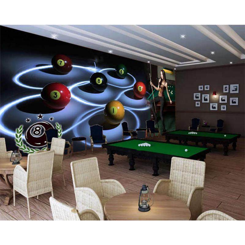 健身房桌球背景墙壁纸台清吧娱乐休闲立体大型壁画球厅撞球馆墙布,家装主材,定制壁画,淘宝优惠券,粉丝福利购,淘宝优惠卷