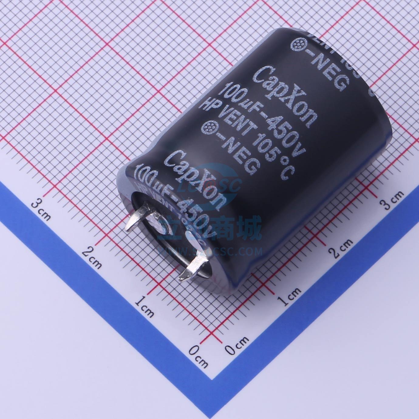 牛角型电解电容 HP101M450M310A 嵌入,22x31mm CapXon(丰宾)