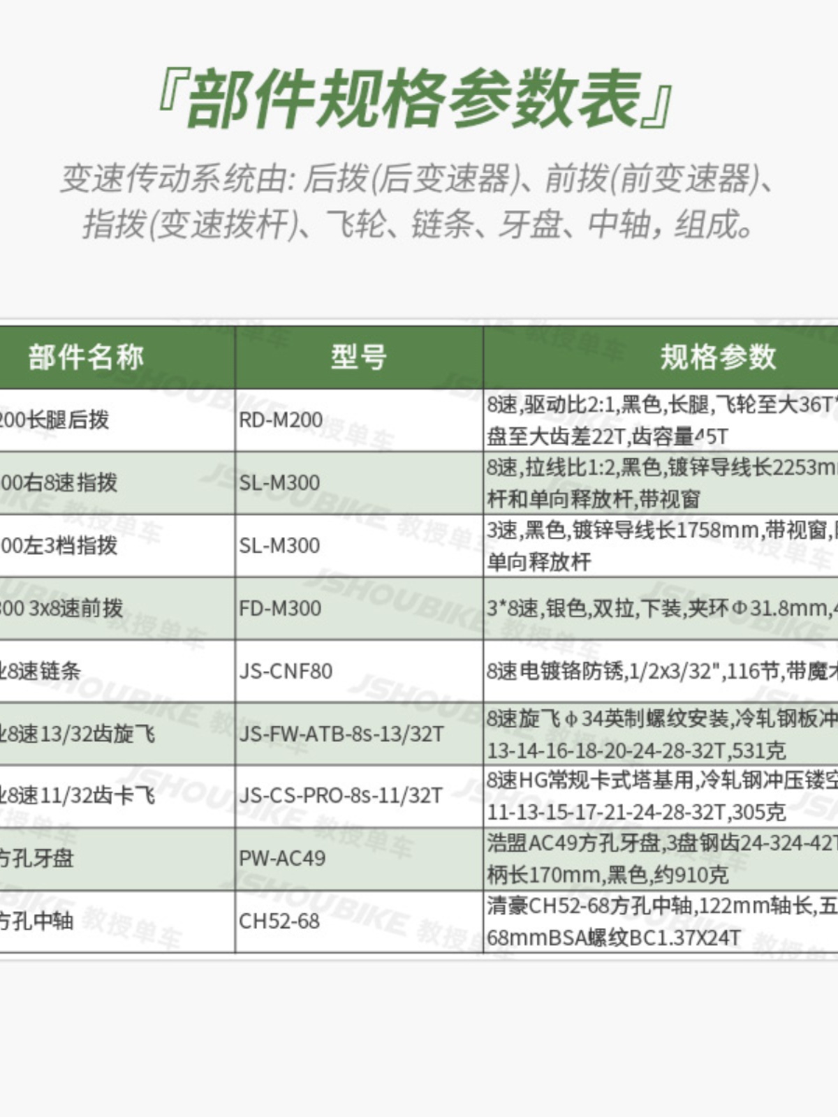 速瑞达山地自行车24速变速器套件8速调速器 通用链条牙盘指拨后拨