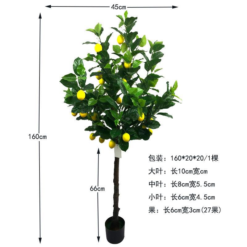 仿真水果檬树绿迷你小盆栽植柠檬客树室内厅装饰摆件厂XRS-244柠