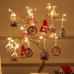 旦桌面用品led樹裝 浪漫發光圣誕新燈扮 飾擺件元 高檔燈發光桃花裝