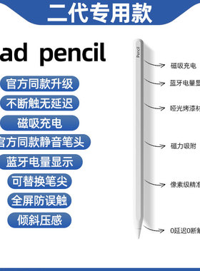 电容笔适用apple pencil苹果ipad磁吸触控笔applepencil二代9平替通用ipencil一代pro平板电脑air5手写触屏笔