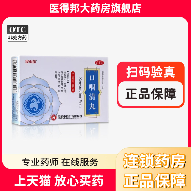 昆中药 口咽清丸(阮氏上清丸)0.5g*16袋/盒清热降火 生津止渴