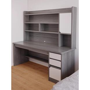 书桌学生学习桌书架书柜一体桌家用台式电脑桌办公桌初中生书桌