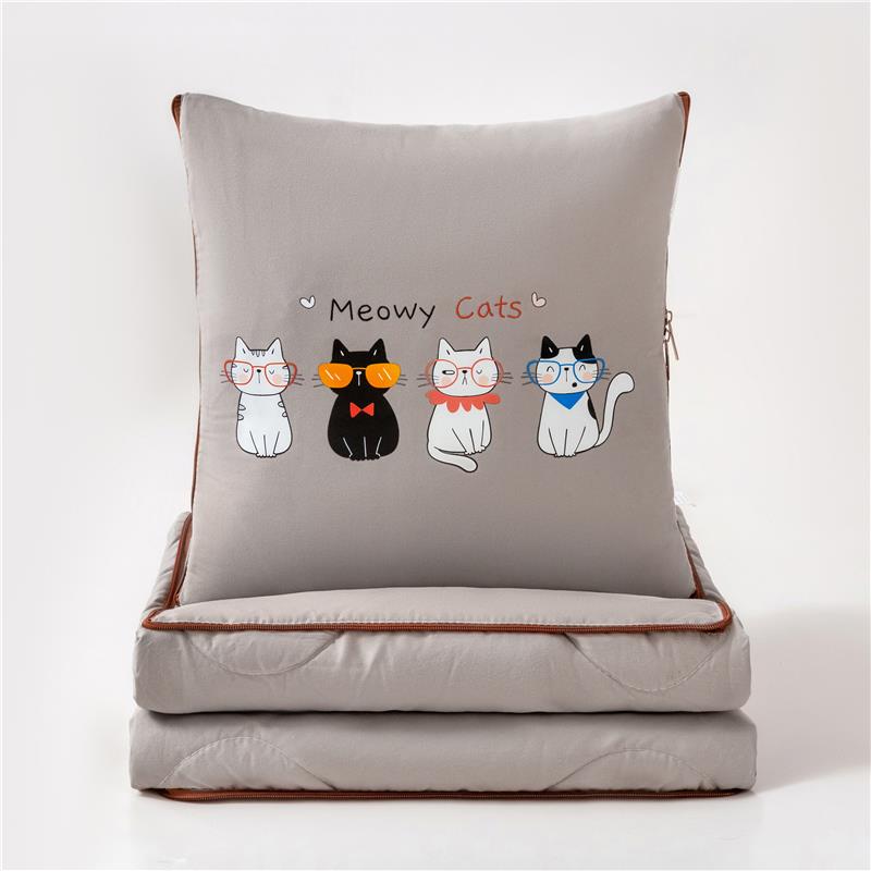 二合一抱枕被子车用四季车载汽车办公室午睡午休折叠枕头两用毯子