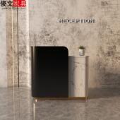 店铺收银台小型咨询台展厅服务接待台简约不锈钢酒店前台迎宾吧台