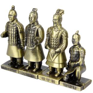 朴器 合金兵马俑五件套摆件西安铜车马俑秦兵马俑摆件工艺品礼品