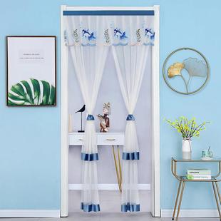 免打孔门帘布艺纯色布帘装饰隔断帘厕所卧室厨房家用帘子半帘定制