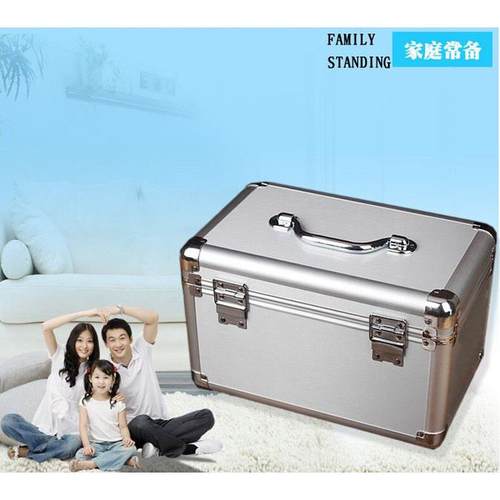 大号铝合金手提工具箱带锁五金收纳箱仪表仪器展示箱加厚带隔层