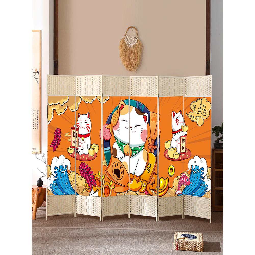 中式移动折叠屏风隔断卧室客厅简约现代简易出租屋家用屏风遮挡帘