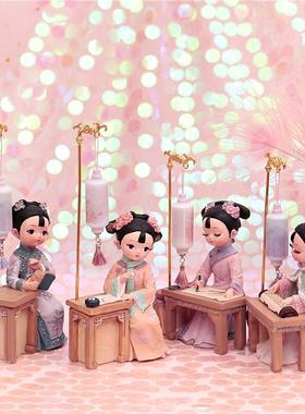 古风宫廷小夜灯复古少女心摆件饰品琴棋书画工艺品送外国友人礼物