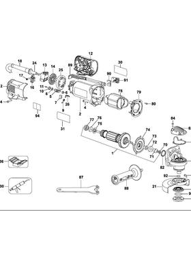 正品得伟角磨机D28135原装碳刷电刷转子定子小齿轮齿轮箱正品配件