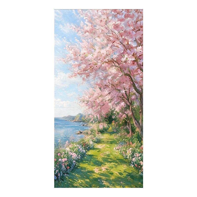 花鸟鱼图玄关入户装饰画手绘油画事事如意立体肌理画挂画壁画