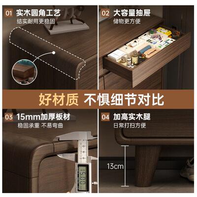 新中式鞋柜家用门口室内实木框玄关柜新款入户门厅收纳柜简易鞋架