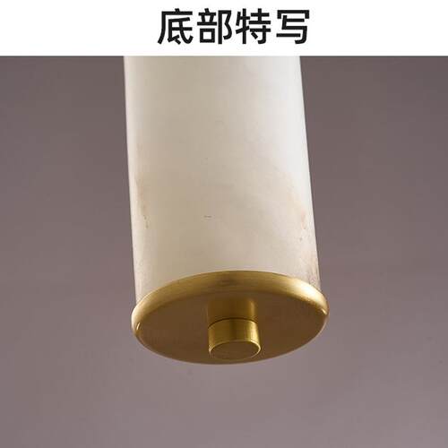 天然云石全铜轻奢吊灯长线床头卧室过道吧台新中式北欧极简小吊灯