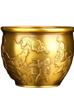 纯铜20家2年虎年祥聚宝2盆居办公室吉摆件FLW收藏送礼