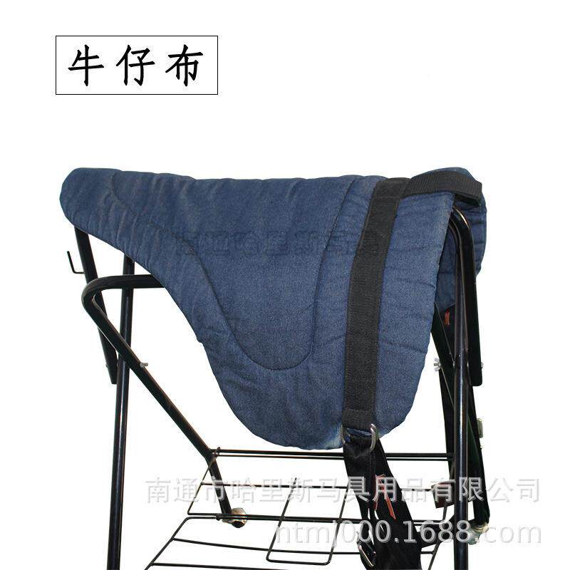 工LXV厂马直销部潺骑鞍含脚蹬牛仔面料垫更牢固马鞍垫优质西肚带