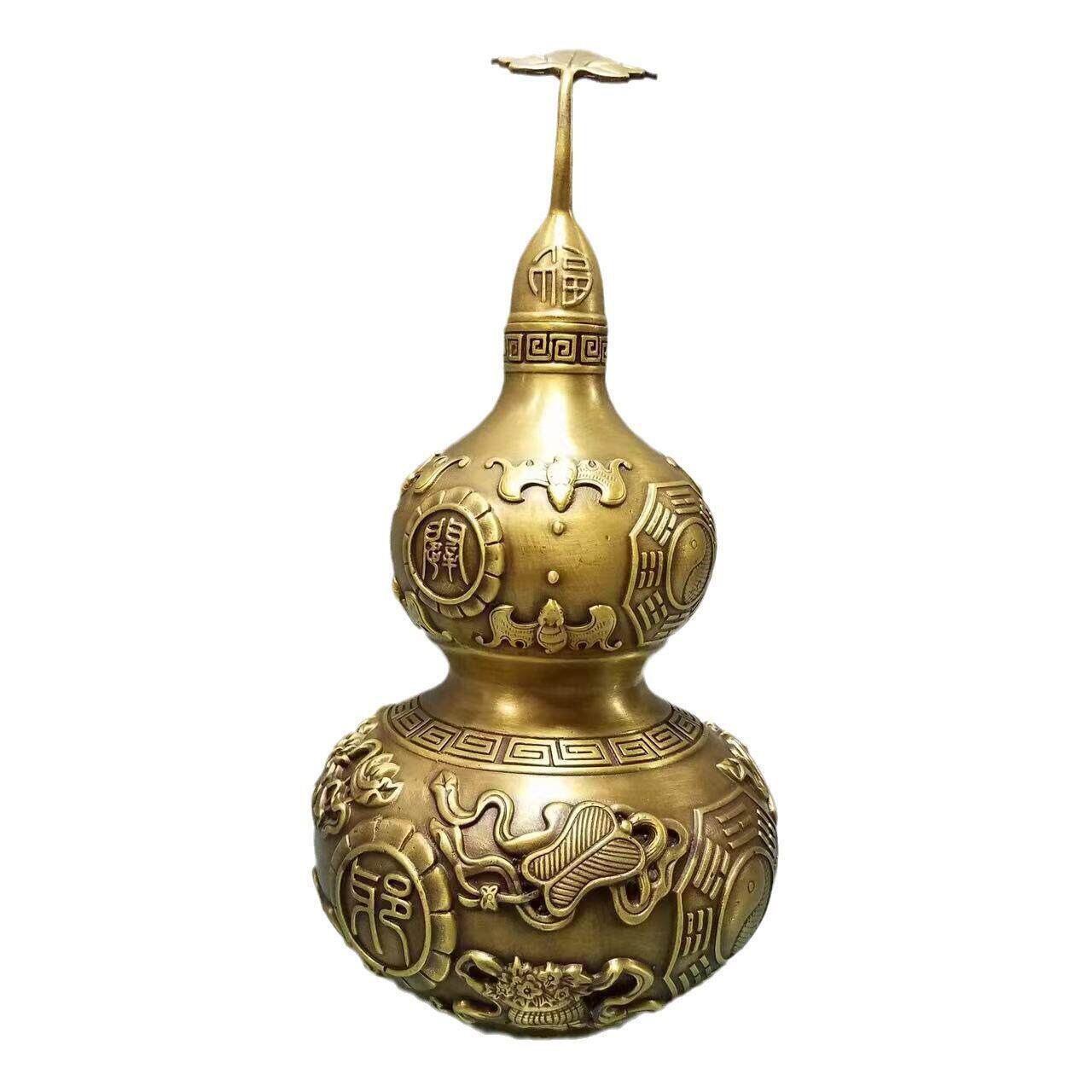 黄铜四季平安葫芦吉祥如意八卦开盖葫芦百福葫芦摆件铜葫芦特大号