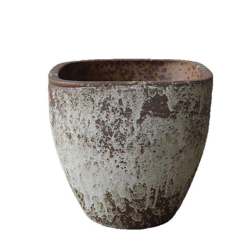 粗陶花插台面小摆件侘寂风景德镇手工陶艺陶瓷小花复古禅意