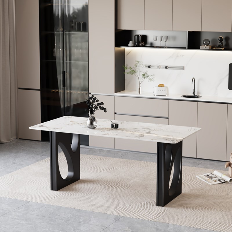 大理石金属桌腿支架岩板不锈钢餐台脚实木大板茶桌脚办公奢石底座