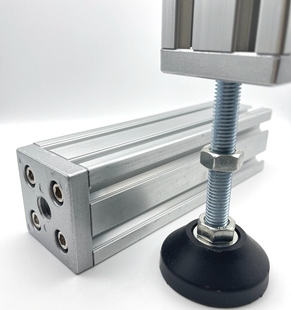 欧标4040双槽端面连接板2040铝材脚杯固定座脚轮调整脚支撑底板