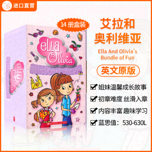 Olivia 女孩成长故事初级章节书 Ella 英语课外读物 Fun艾拉和奥利维亚14册盒装 英文原版 Bundle