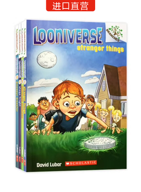 【送音频】怪诞世界4册Looniverse怪诞小镇上捡到个硬币从此就变得诡异的英文原版Scholastic Branches学乐大树系列章节桥梁书