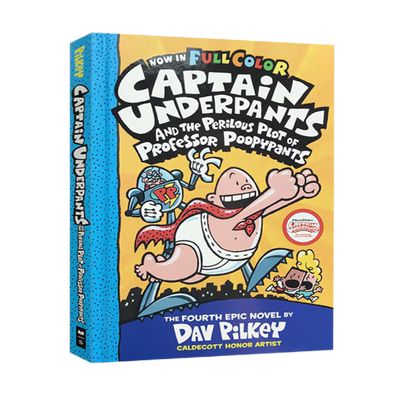 【内裤超人动画剧集漫画新书】 学乐内裤超人漫画桥梁书Captain Underpants #4内裤超人与史屁多教授 内裤超人动画剧集漫画dog man