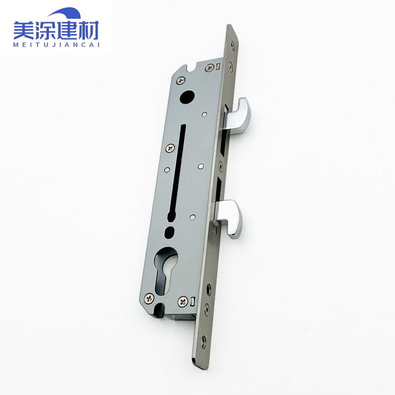 断桥铝合金门锁钩子锁推拉门锁双钩锁体锁芯中心距30/35重型门用