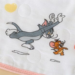 猫和老鼠纯棉毛巾儿童童巾口水巾婴幼儿吸水毛巾印花童趣面巾