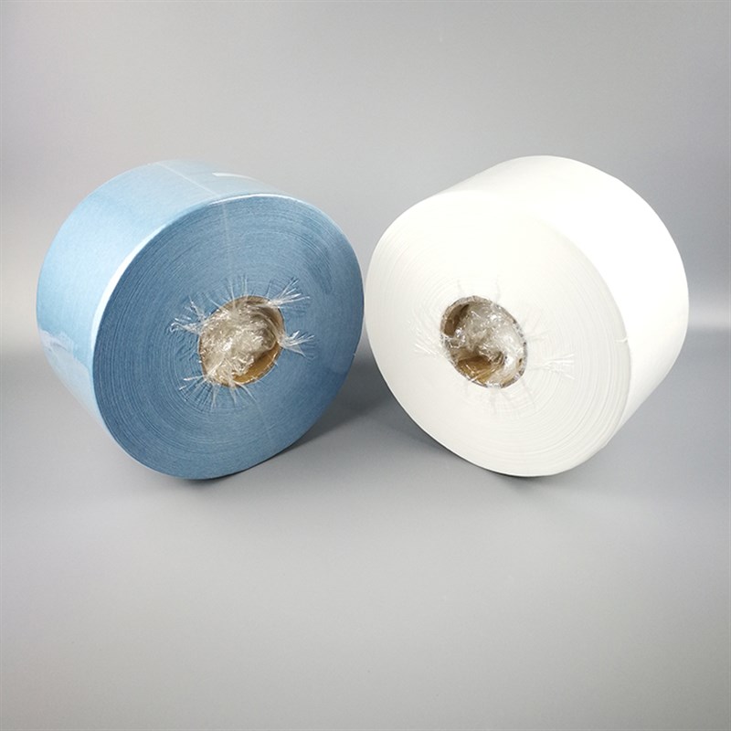 工业大卷纸擦拭布吸油纸无尘纸无纺布 白色蓝色12.5*37cm*500
