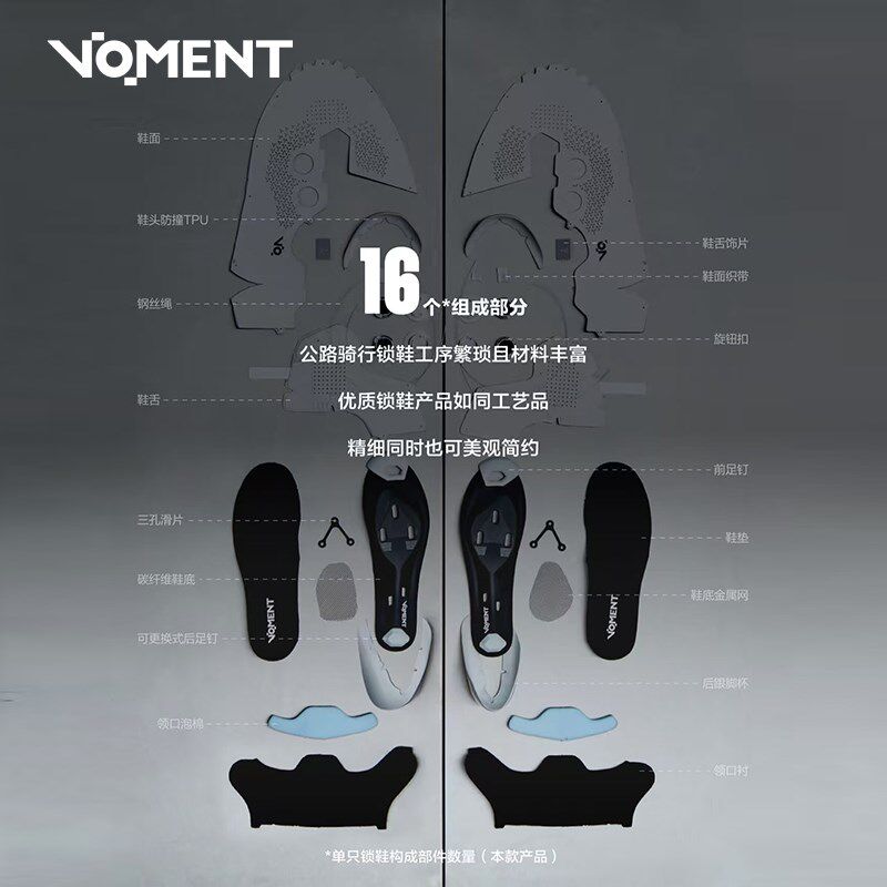 VOMENT公路骑行鞋碳底轻量宽版自行车锁鞋25年新款舒适系列