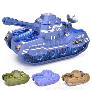 男孩元宵节电动音乐手提坦克车灯笼自动投放创意坦克闪光彩灯礼品