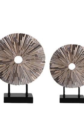 轻奢欧式酒柜客厅办公桌样板房摆件简约现代家居装饰品工艺品摆设