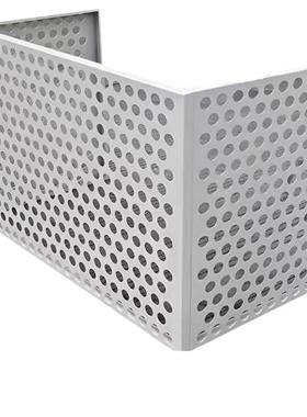 长圆孔造型铝合金空调外机防护罩深灰色氟碳漆激光冲孔铝板空调罩