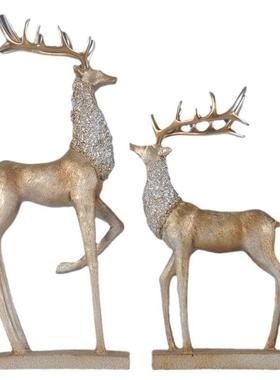 欧式创意古典奢华高贵麋鹿摆件家居饰品办公室桌面摆设软装装饰品