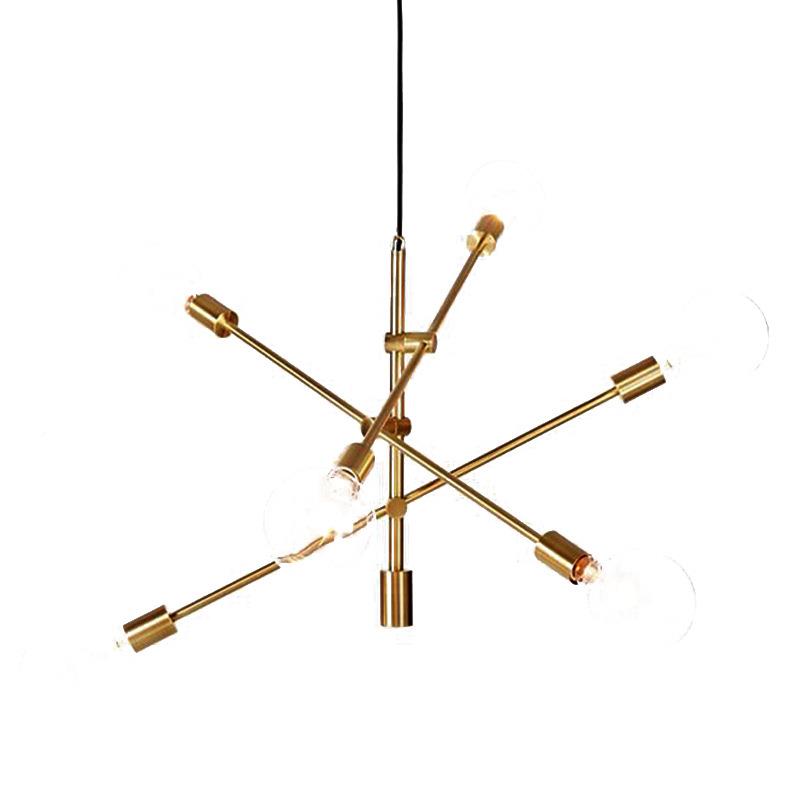 欧美式极简吊灯创意北个性吊线灯艺L术铁艺餐吊灯ED几何条吊灯