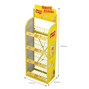 超市零食货架便利店促销展示金属陈列架货架端头摆放架