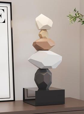 石来运转桌面摆件现代高级感办公室客厅玄关摆设电视柜酒柜装饰品