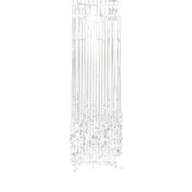 婚庆亮片挂件舞台珠帘背景银色亚克力圆片吊顶宴会厅珠链装饰