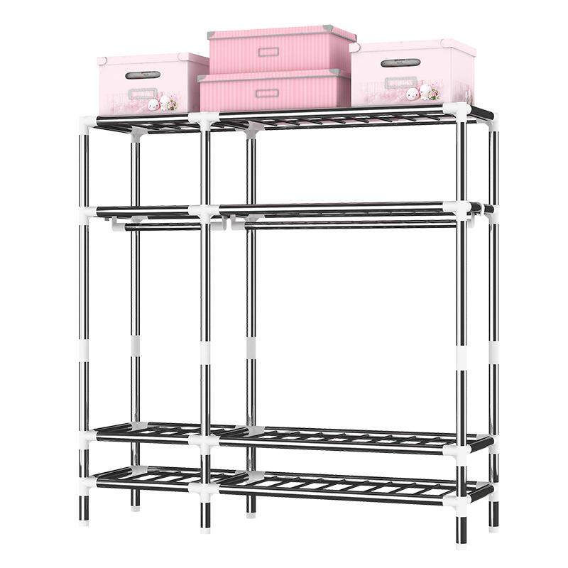 带抽屉简易衣柜布艺钢架大号布衣柜钢管加粗加固双人T2003/05优速