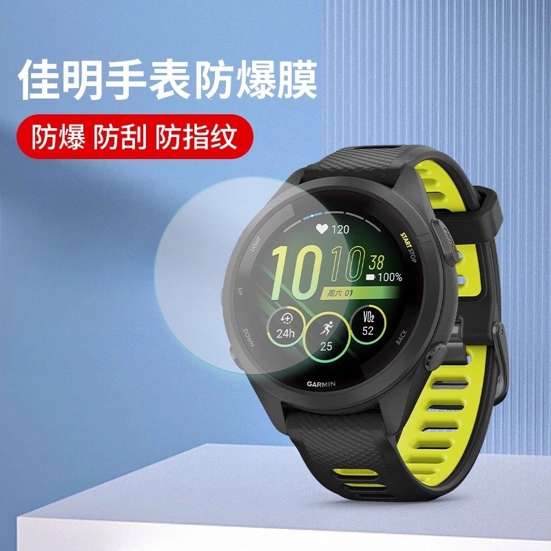 Garmin佳明防爆膜965/265/245/955/255/745/飞7/venu3/540码表钢化膜复合手表贴膜水凝膜充电口防尘塞