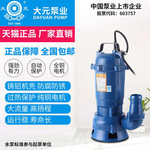 WQ污水提升泵无堵塞地下室污水泵铸铁排污泵灌溉三相380V 大元