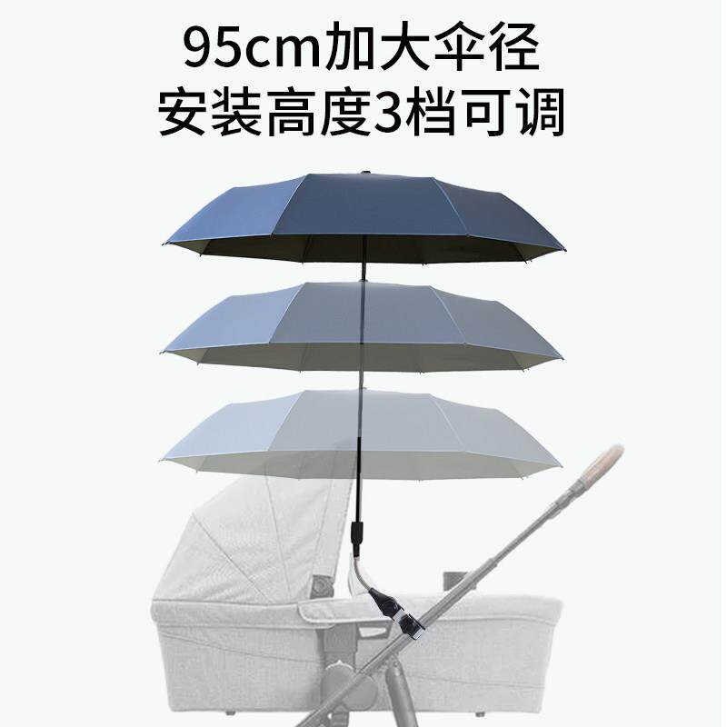 婴儿车遮阳伞加大宝宝推车防晒伞遛娃车太阳伞雨伞口袋车遮阳神器
